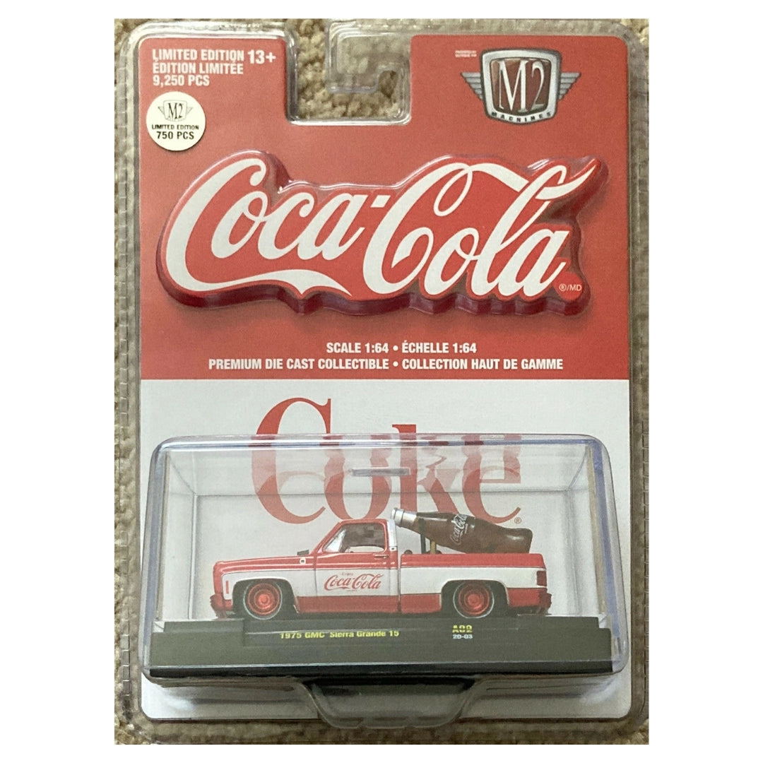 1975 GMC Sierra Grande 15 - Coca-Cola with Guitar, Silver Chrome Details, White Interior & White Rims