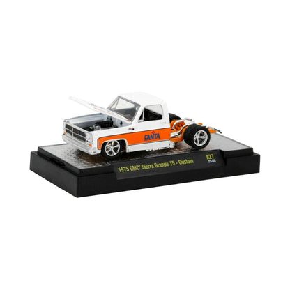 1975 GMC Sierra Grande 15 - Custom - White & Orange Fanta Livery, Orange Chrome Rims (Chase Edition)