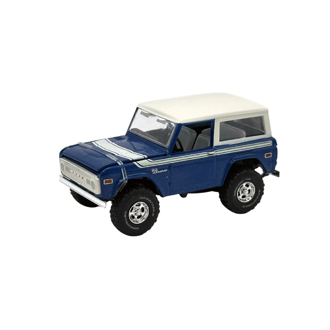 1976 Ford Bronco - Blue & White (Auto-Haulers Set, Silver rims, Deluxe)