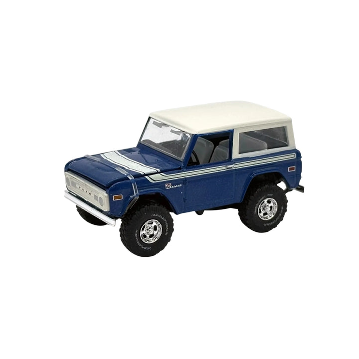 1976 Ford Bronco - Blue & White (Auto-Haulers Set, Silver rims, Deluxe)