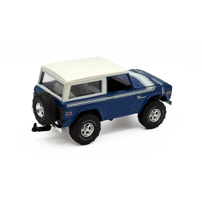 1976 Ford Bronco - Blue & White (Auto-Haulers Set, Silver rims, Deluxe)