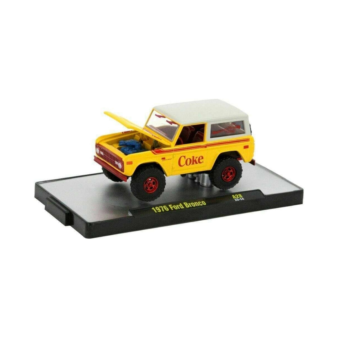 1976 Ford Bronco - Yellow (Coca-Cola livery, White rims)