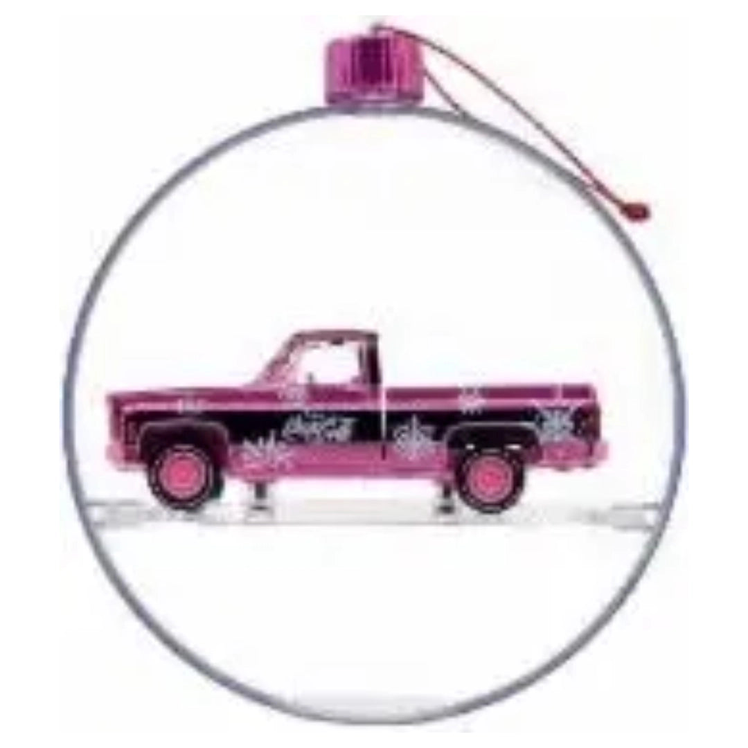 1976 GMC Sierra Grande 15 - Coca-Cola Holiday Ornament (Silver Chrome Rims & Details)