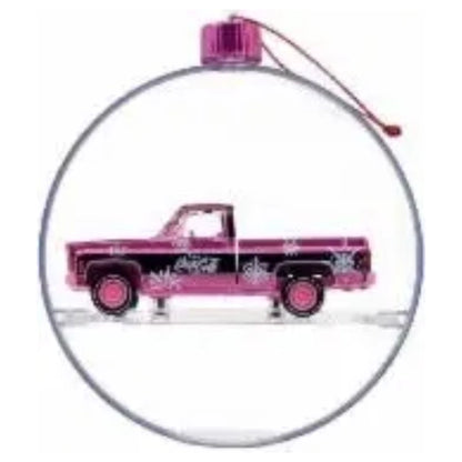 1976 GMC Sierra Grande 15 - Coca-Cola Holiday Ornament (Silver Chrome Rims & Details)