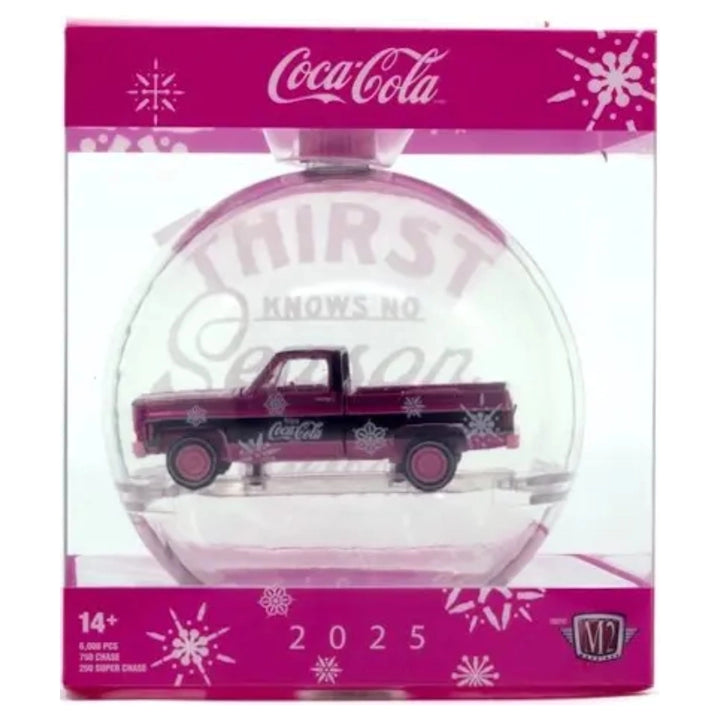 1976 GMC Sierra Grande 15 - Coca-Cola Holiday Ornament (Silver Chrome Rims & Details)