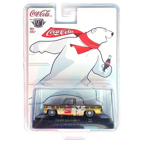 1976 GMC Sierra Grande 15 - Custom Coca-Cola Christmas (Yellow, Walmart Exclusive, Coca-Cola Series Release SK08)