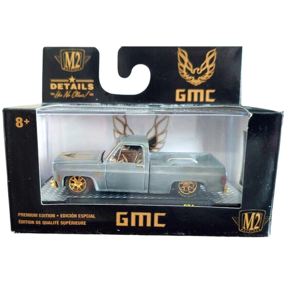 1976 GMC Sierra Grande 15 - Custom Silver, Gold Chrome Details, Gold Interior, Gold Rims (Super Chase)
