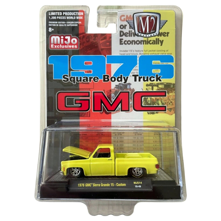 1976 GMC Sierra Grande 15 - Custom Yellow with GMC Logo on Fenders, Chrome Rims