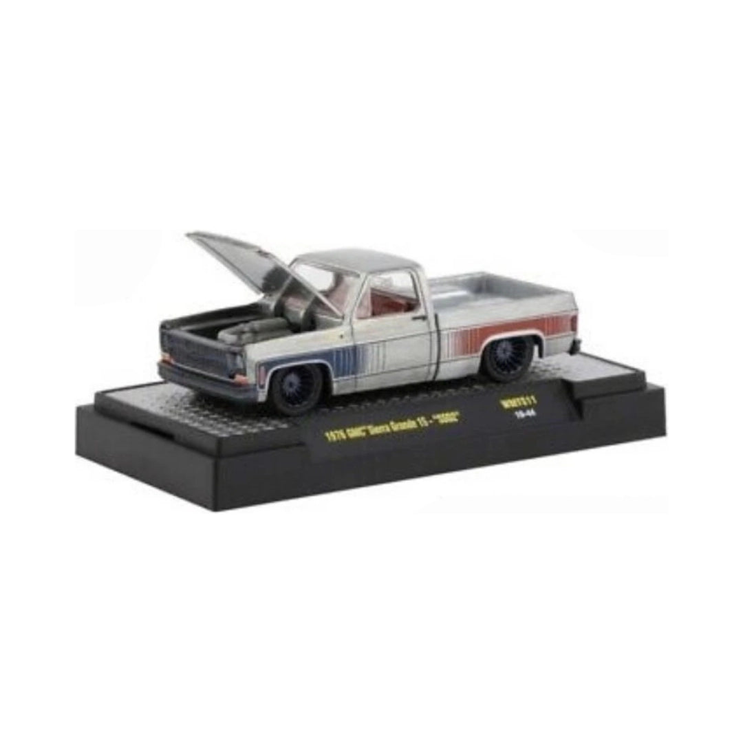 1976 GMC Sierra Grande 15 - SS02 Silver with Blue Lower Body Stripe (Super Chase)