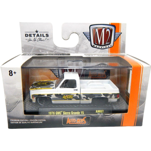 1976 GMC Sierra Grande 15 - White/Black/Yellow Accel Ignition Livery (Walmart Exclusive)