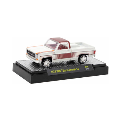 1976 GMC Sierra Grande 15 - White & Red Chase (Gold Chrome Details, Brass Interior)