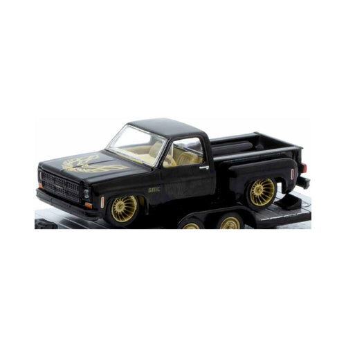 1976 GMC Sierra Grande 15 Custom Black (Yellow Chrome Rims & Details)