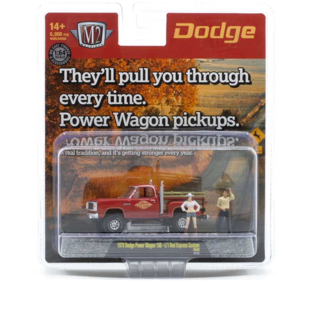 1978 Dodge Power Wagon 150 - Li'l Red Express Custom - Red (Auto-Figs Release 08, Walmart Exclusive, Includes Figures)