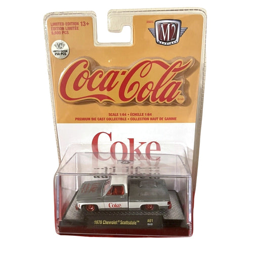 1979 Chevrolet Scottsdale - Silver & White Coca-Cola Livery, White Grille, Bright Red Interior, Red Rims