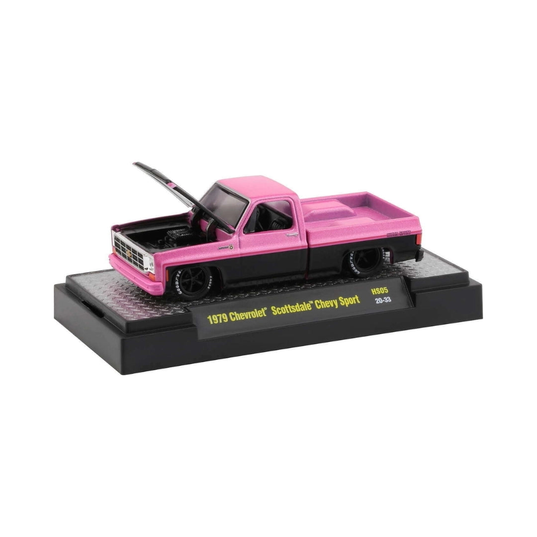 1979 Chevrolet Scottsdale Chevy Sport - Pink, Pink Bumpers, Silver Grille, Black Rims & Interior