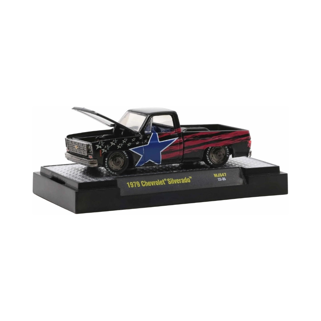 1979 Chevrolet Silverado - Black Stars & Stripes Chase (Blue Chrome Details)