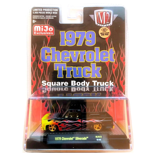 1979 Chevrolet Silverado - Black with Red Flames, Silver Chrome Details & Black Interior