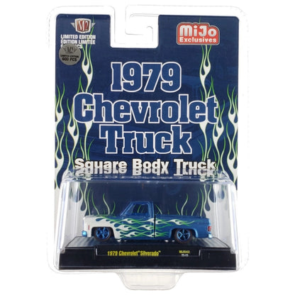 1979 Chevrolet Silverado - Blue & White Flames (Silver Chrome Details, Black Interior)