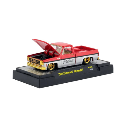 1979 Chevrolet Silverado - Red & Silver, Gold Chrome Details, Brass Interior, Gold Rims (Chase)