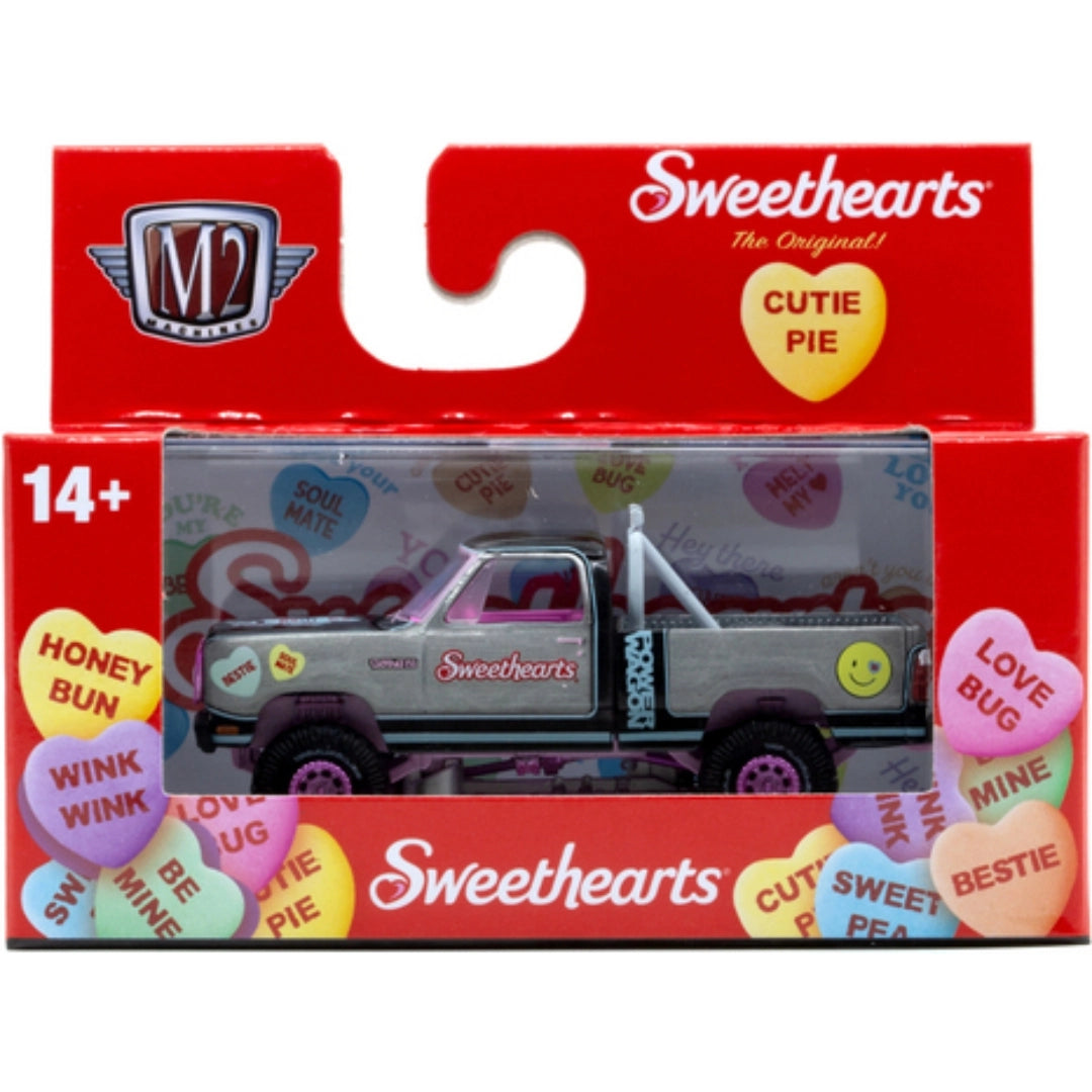1979 Dodge 150 Macho Power Wagon - Gray & Pink (Sweethearts Candies, Pink Rims, Walmart Exclusive, Super Chase, Limited Edition, WMTS22)