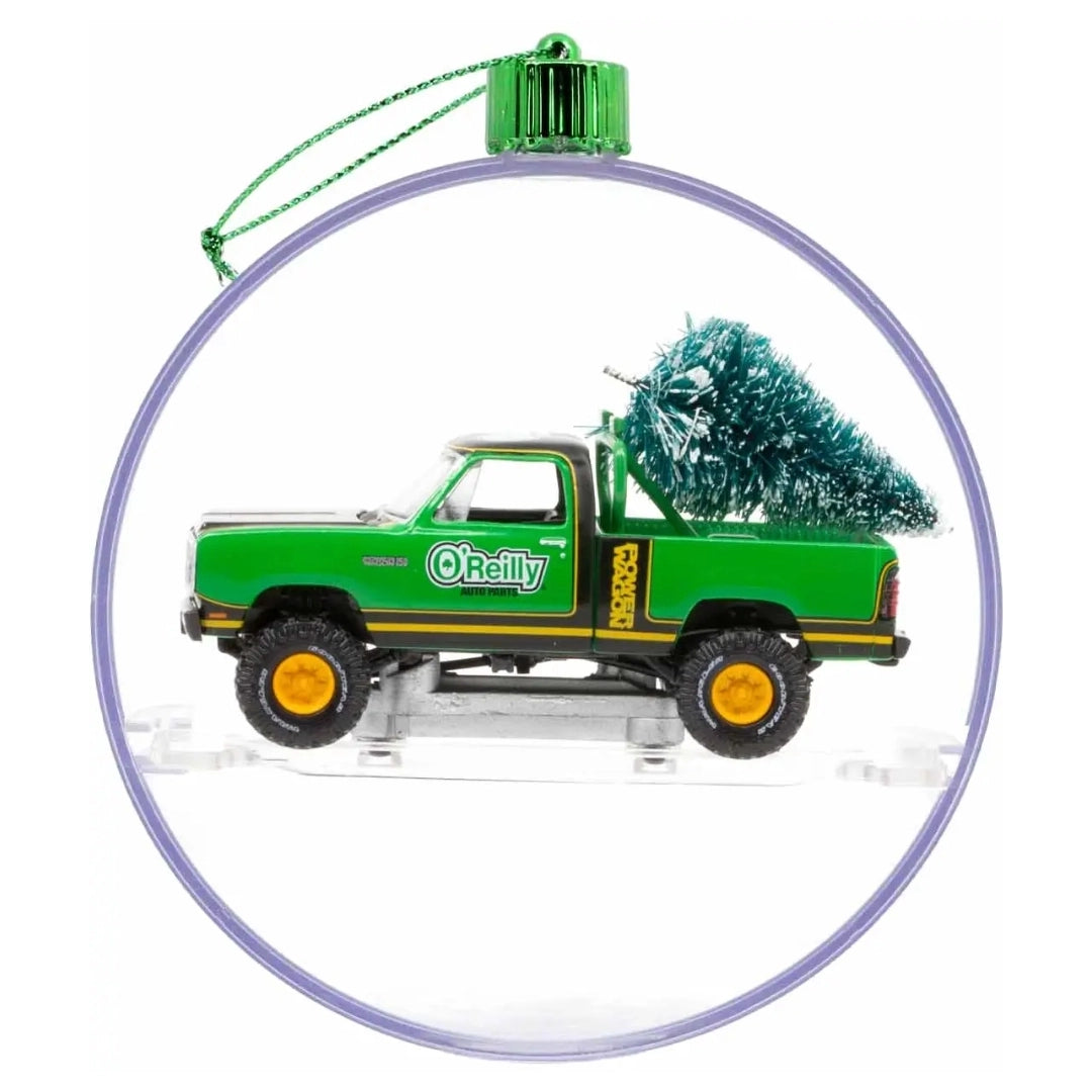 1979 Dodge 150 Macho Power Wagon - Green (Holiday Ornaments Release OR04, O'Reilly Auto Parts Exclusive, Christmas Tree Load)