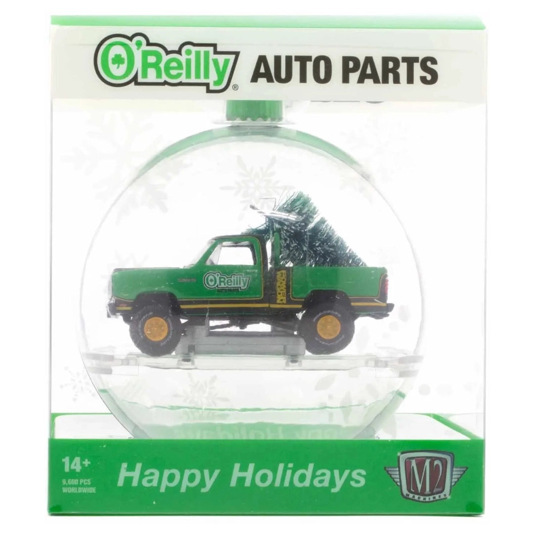1979 Dodge 150 Macho Power Wagon - Green (Holiday Ornaments Release OR04, O'Reilly Auto Parts Exclusive, Christmas Tree Load)