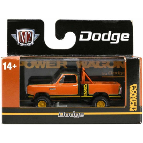 1979 Dodge 150 Macho Power Wagon - Orange & Black (Walmart Exclusive, WMTS18, Limited Edition, Yellow Rims)