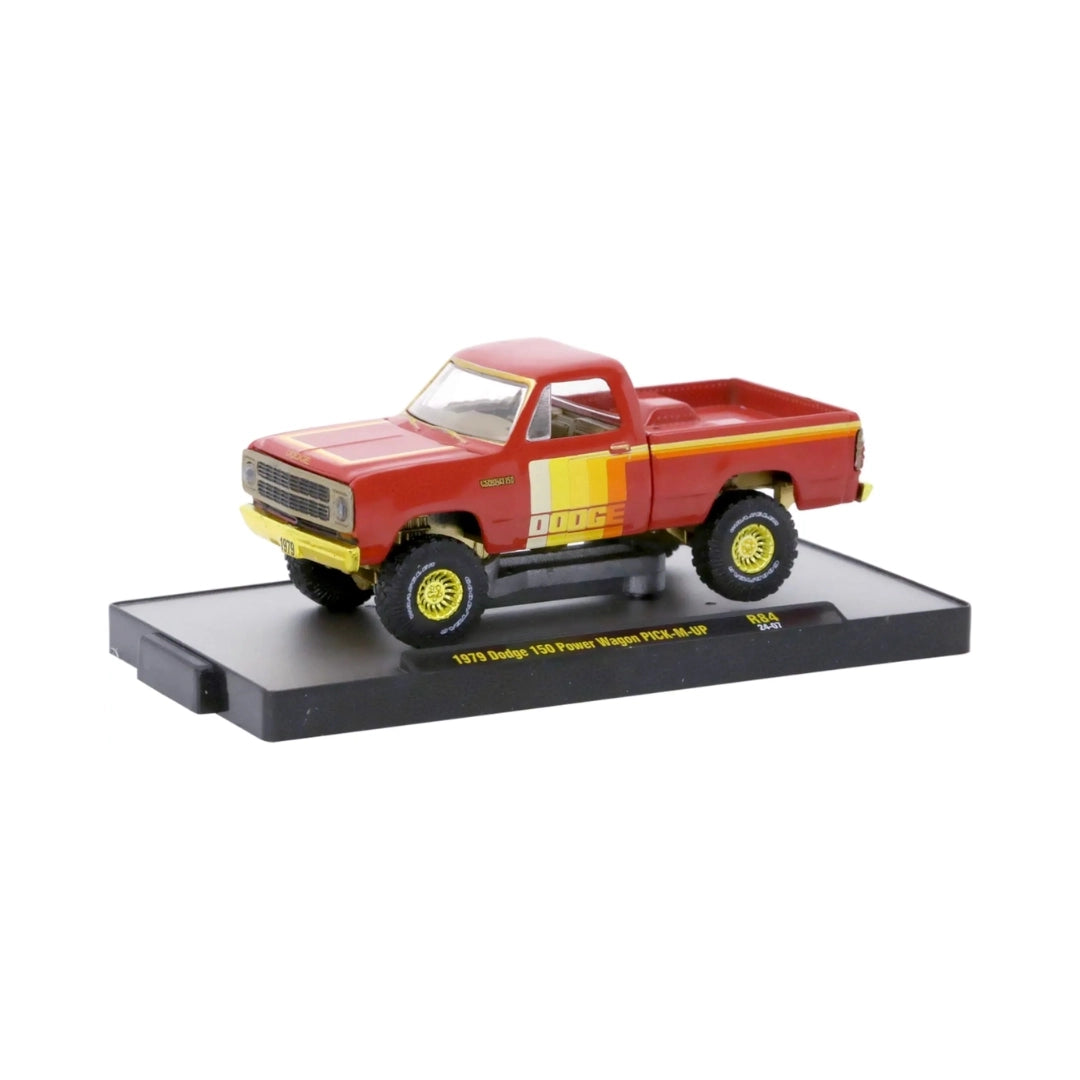 1979 Dodge 150 Power Wagon PICK-M-UP - Red & Yellow (Yellow Chrome Details, Gold Interior, Chase, Limited Edition)