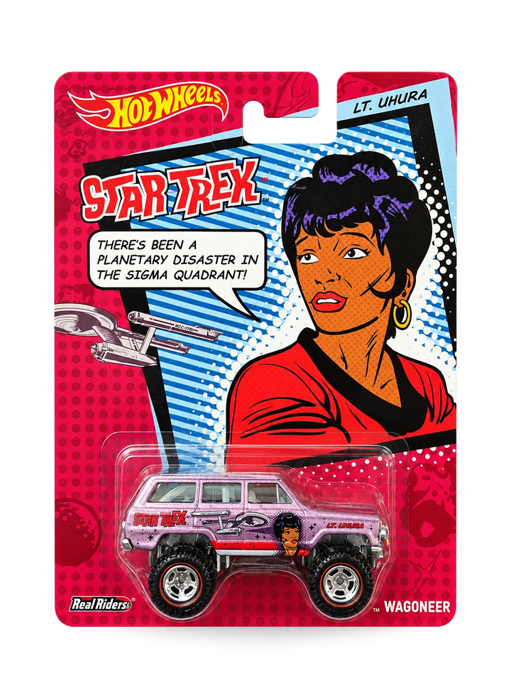 Hot Wheels Pop Culture Star Trek '88 Jeep Wagoneer 1:64 scale diecast truck mint on its original Lt. Uhura blister card.