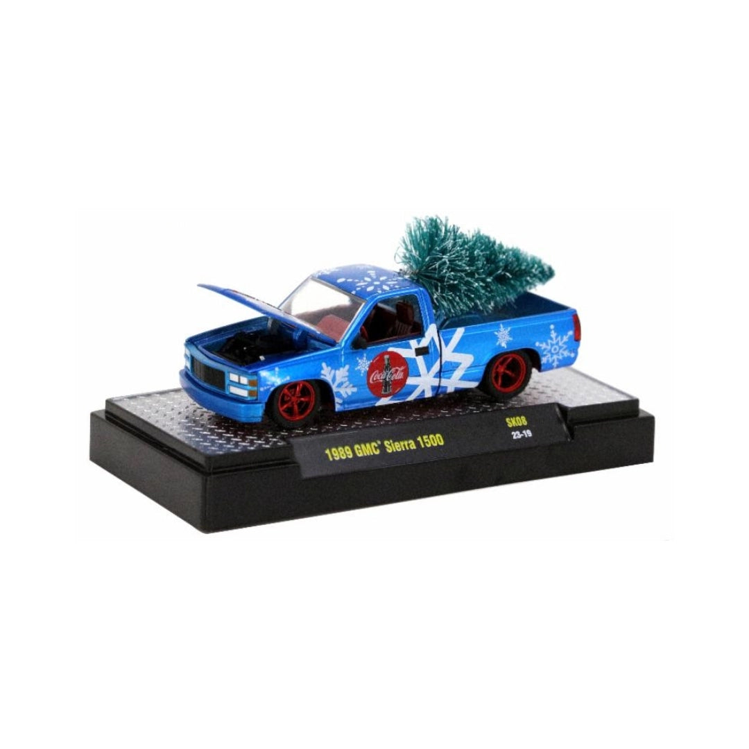 1989 GMC Sierra 1500 - Blue with Red Chrome (Coca-Cola Christmas) (Chase)