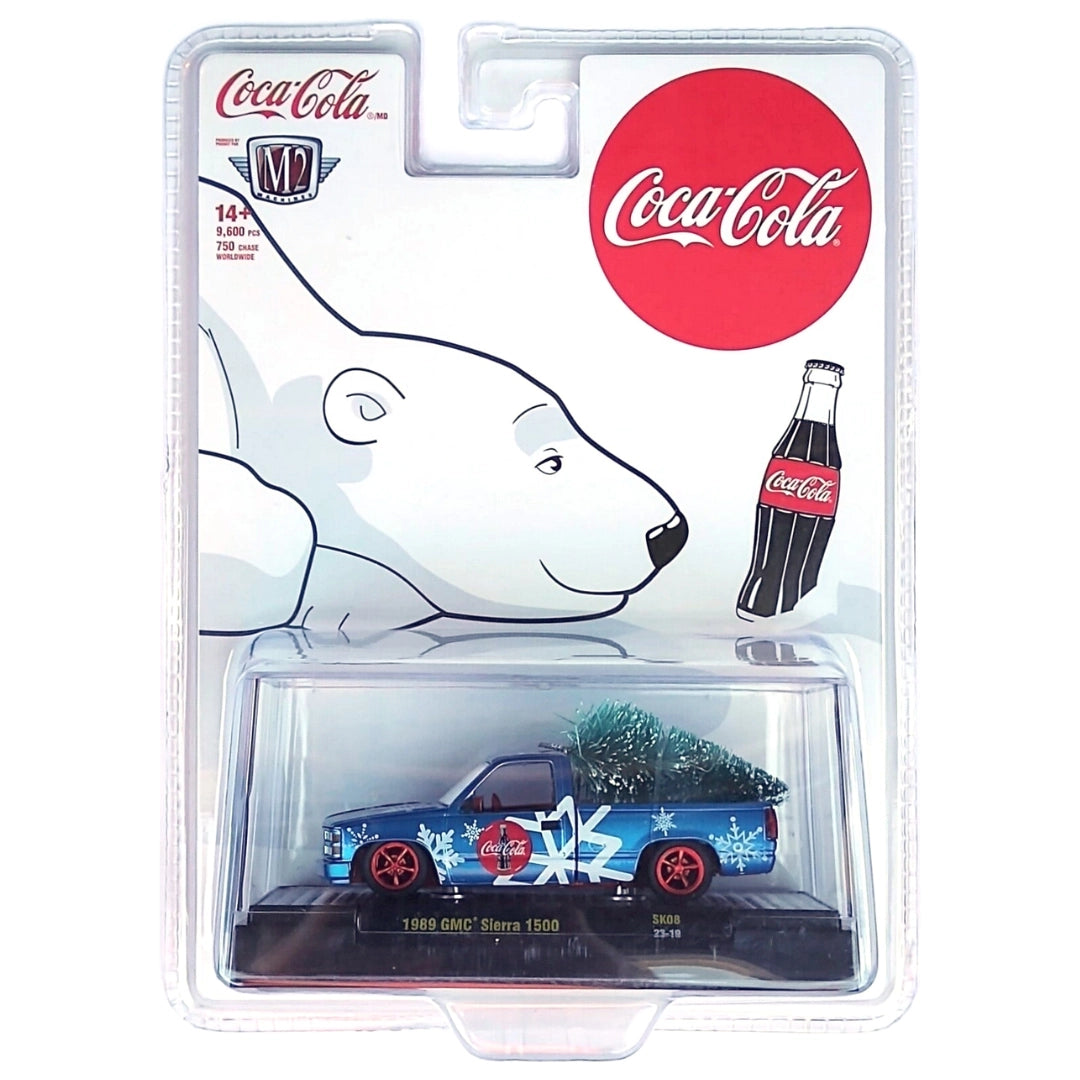 1989 GMC Sierra 1500 - Blue with Red Chrome (Coca-Cola Christmas) (Chase)