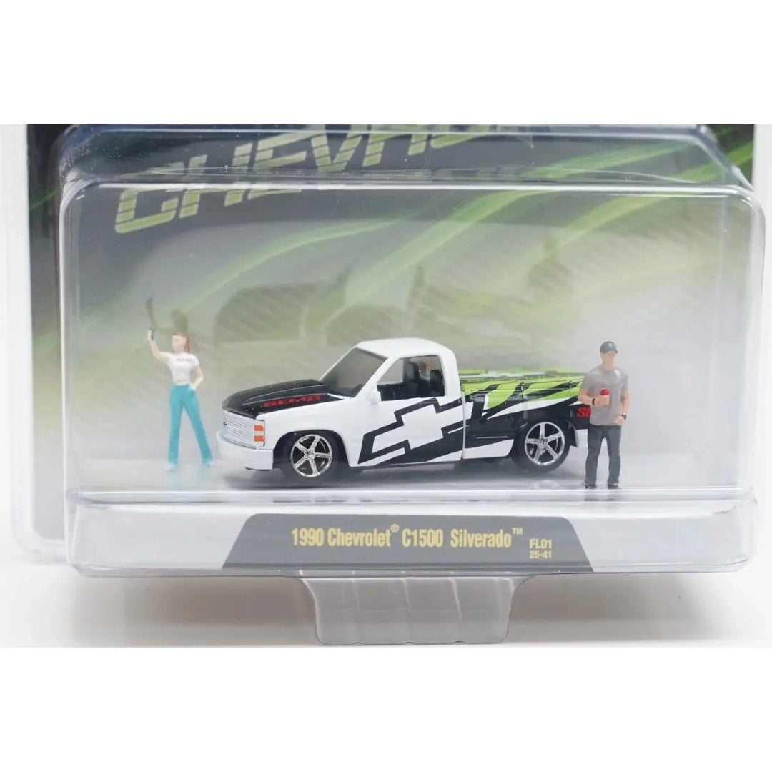1990 Chevrolet C1500 Silverado - White & Black with Green Graphics