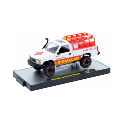 1998 GMC Sierra Grande 1500 4X4 - White/Orange (Lifeguard, Display Base)