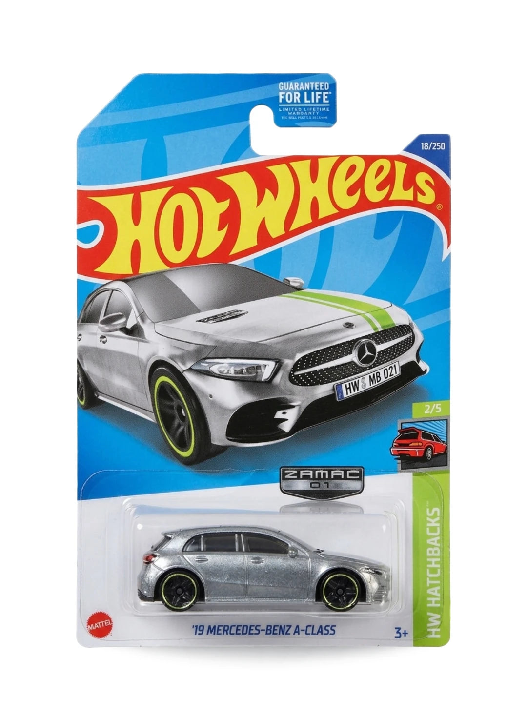 Hot Wheels Walmart Exclusive ZAMAC Editions 2022 Mercedes-Benz '19 A-Class 1:64 – ZAMAC