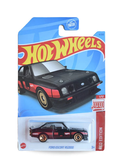 Hot Wheels Red Edition 2023 Ford Escort RS2000 1:64 Black
