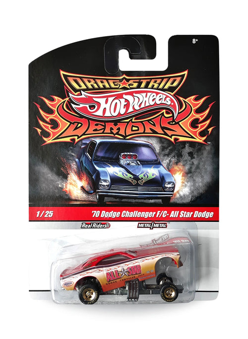 Hot Wheels Dragstrip Demons 2010 '70 Dodge Challenger F/C – All Star Dodge 1:64 – Red & Yellow