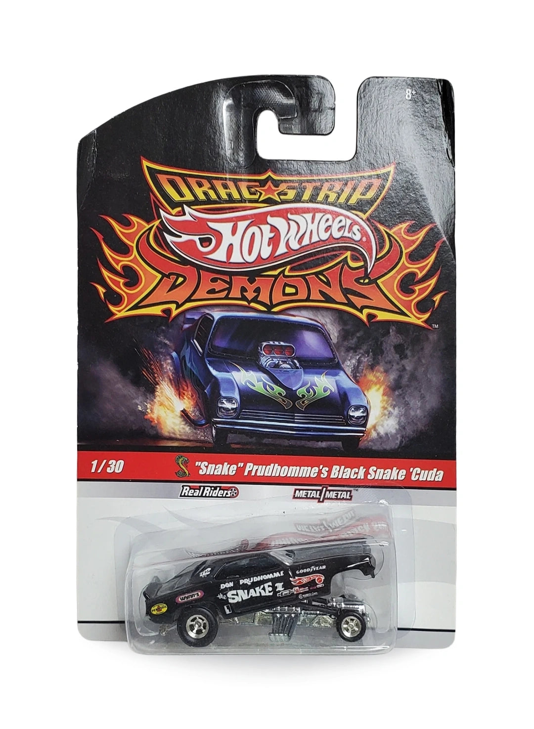 Hot Wheels Dragstrip Demons 2009 "Snake" Prudhome's Black Snake 'Cuda 1:64 – Black