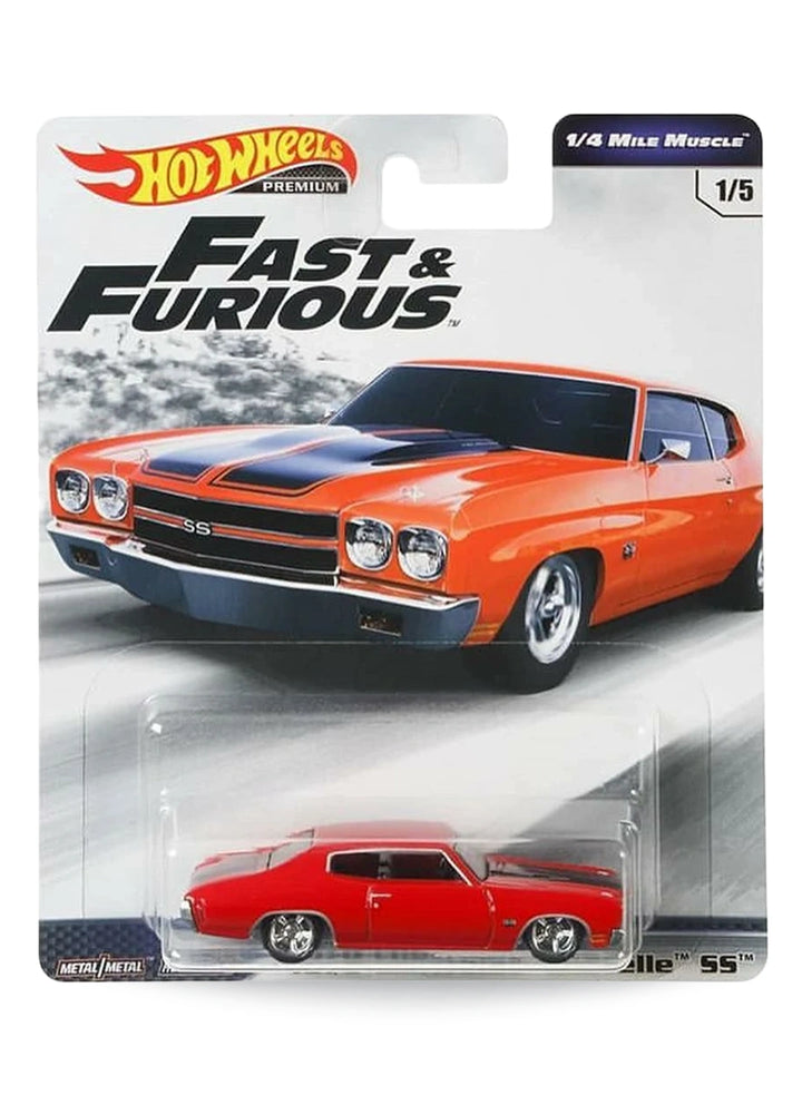 Hot Wheels Fast & Furious Premium Series 1/4 Mile Muscle 2019 Chevrolet 1970 Chevelle SS 1:64 – Red