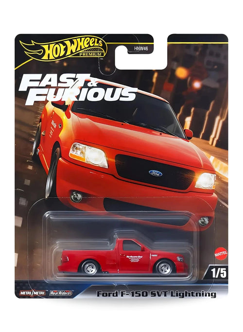 Hot Wheels Fast & Furious Premium Series Mix 4 2024 Ford F-150 SVT Lightning 1:64 – Bright Red