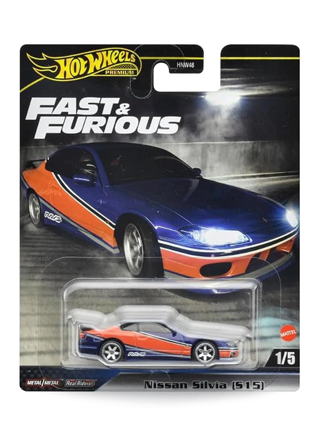 Hot Wheels Fast & Furious Premium Series Mix 2 2024 Nissan Silvia (S15) 1:64 – Blue