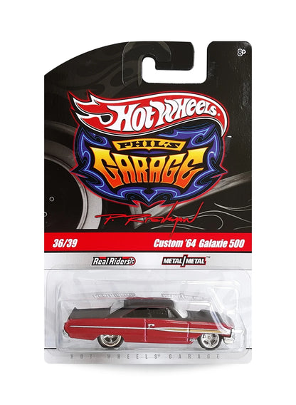 Hot Wheels Garage 2010 Ford Custom '64 Galaxie 500 1:64 – Matte Black & Metalflake Red
