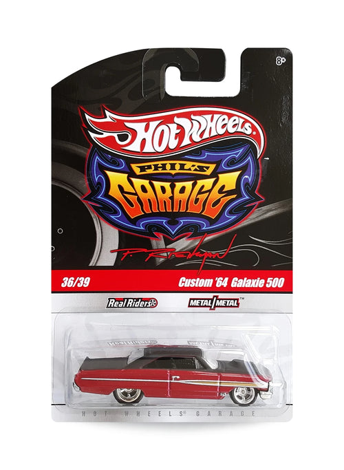 Hot Wheels Garage 2010 Ford Custom '64 Galaxie 500 1:64 – Matte Black & Metalflake Red