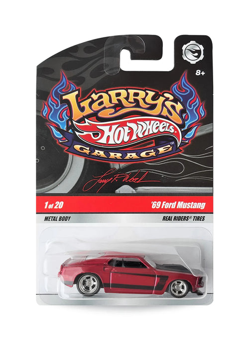 Hot Wheels Larry's Garage 2009 Ford  '69 Ford Mustang 1:64 – Metalflake Dark Red