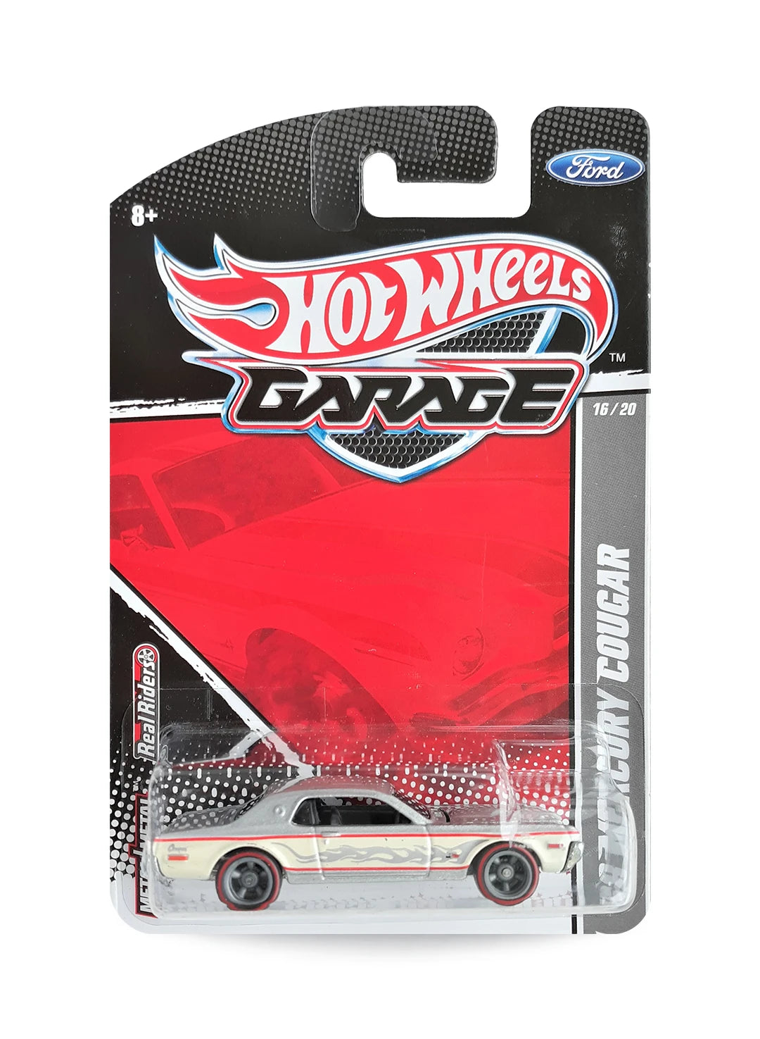 Hot Wheels Ford Garage 2011 Mercury '68 Mercury Cougar 1:64 – Silver & White
