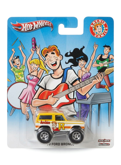 Hot Wheels Pop Culture 2013 Archie Comics '67 Ford Bronco 1:64 scale diecast truck mint on its original band performance illustration blister card.