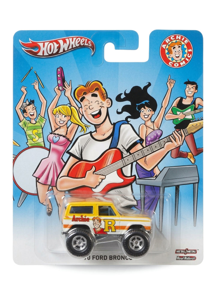 Hot Wheels Pop Culture 2013 Archie Comics '67 Ford Bronco 1:64 scale diecast truck mint on its original band performance illustration blister card.