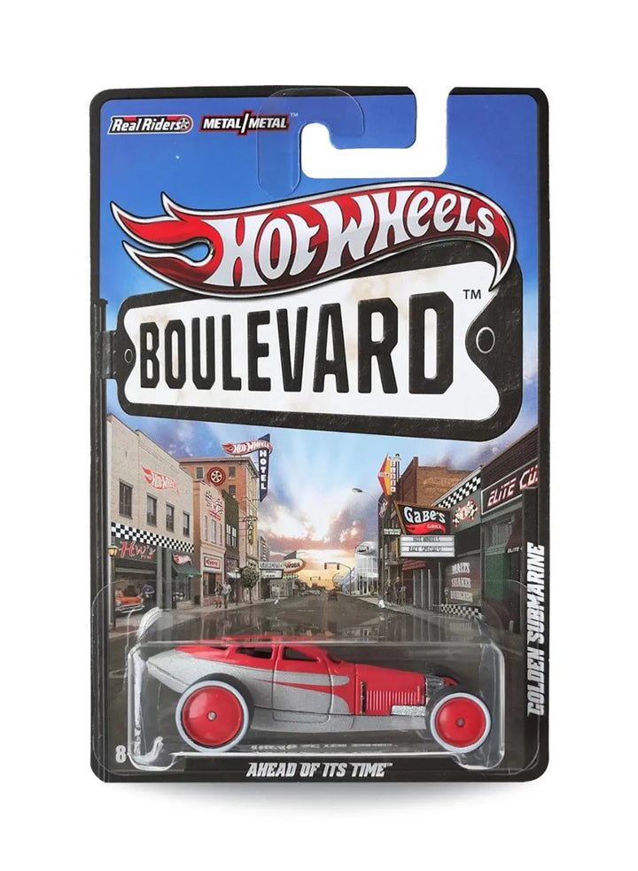 Hot Wheels Boulevard (Pre 2013) – 2012 Hot Wheels Original Design Golden Submarine 1:64 - Red with Flat Metallic Silver