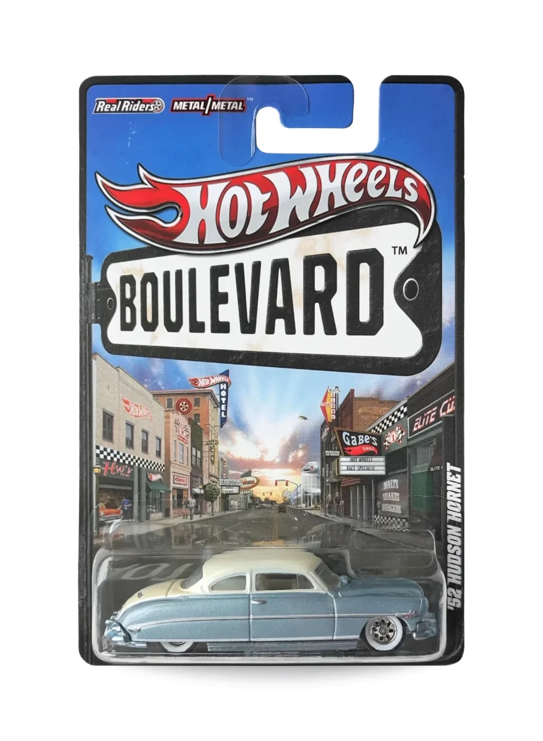 Hot Wheels Boulevard (Pre 2013) – 2012 Hudson '52 Hudson Hornet 1:64 - White & Blue