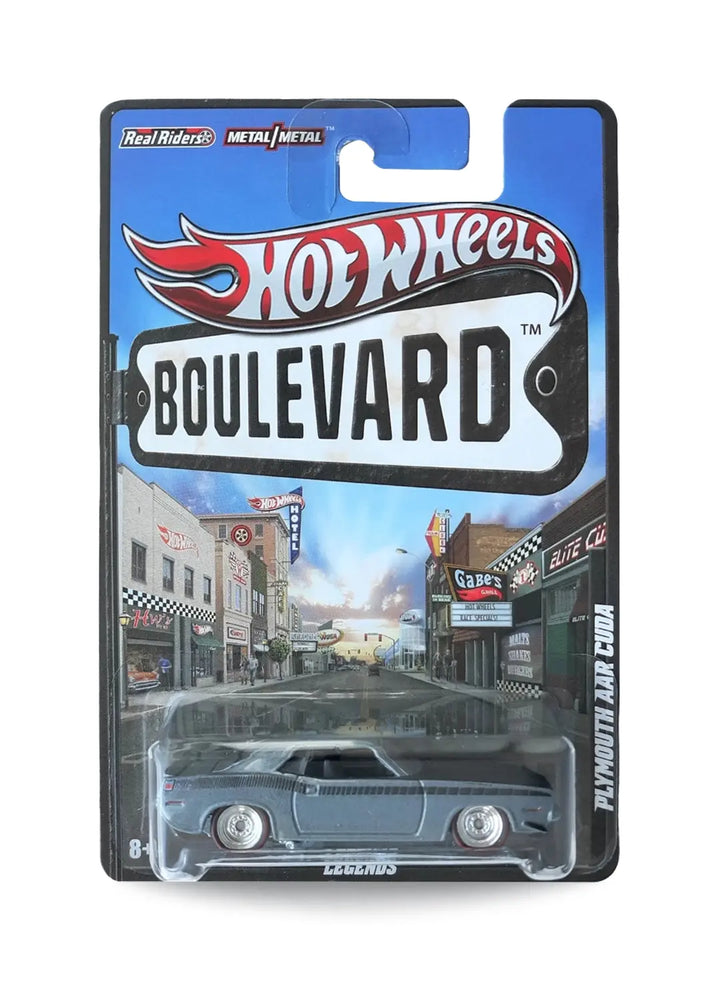 Hot Wheels Boulevard (Pre 2013) – 2012 Plymouth AAR Cuda 1:64 - Metalflake Dark Grey