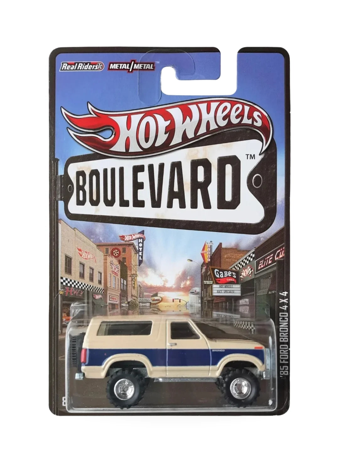 Hot Wheels Boulevard (Pre 2013) – 2013 Ford '85 Ford Bronco 4×4 1:64 - Beige & Blue